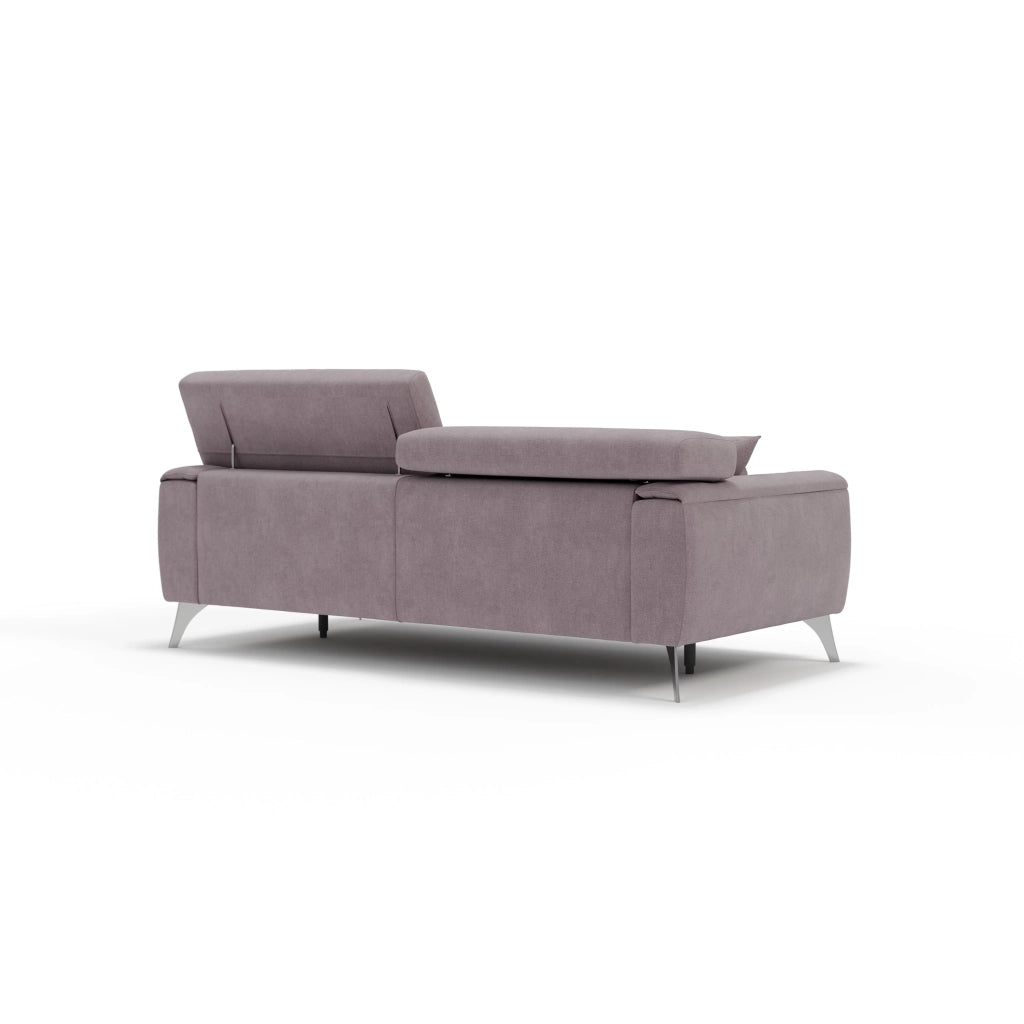 Caravaggio Divano con sedute allungabili e poggiatesta reclinabili in tessuto impermeabile T02 199 cm rosa