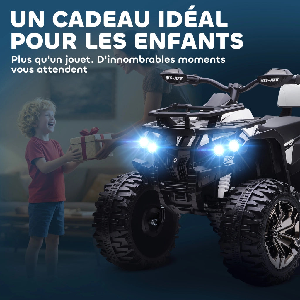 Quad Buggy Elettrico per Bambini 12V 8 Km/h ¨C Xylo ¨C Bianco Nero con Luci e Suoni