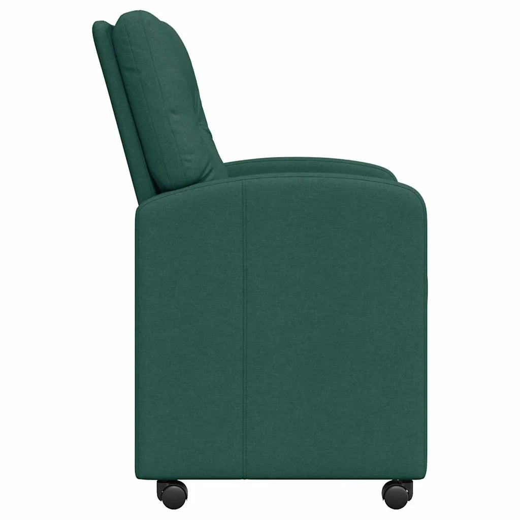 Sedie da Pranzo con Ruote 2 pz | Sedie da cucina Verde scuro 57 x 67 x 95 cm
