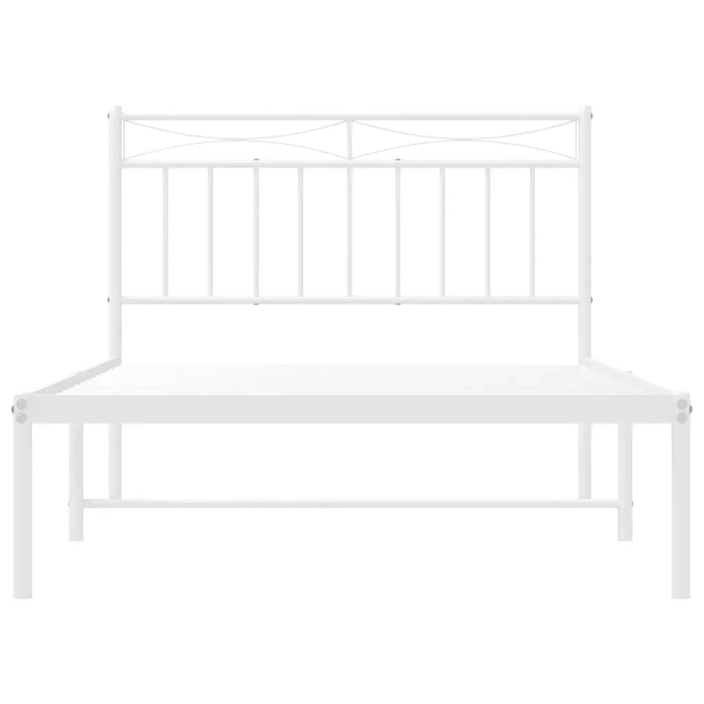 Giroletto con Testiera Metallo Bianco 100x200 cm 373735