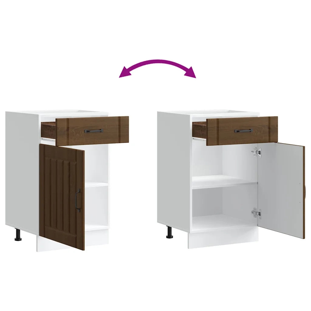 Base da Cucina-Mobile Base da Cucina Lucca Grigio Sonoma in Legno Multistrato 301799