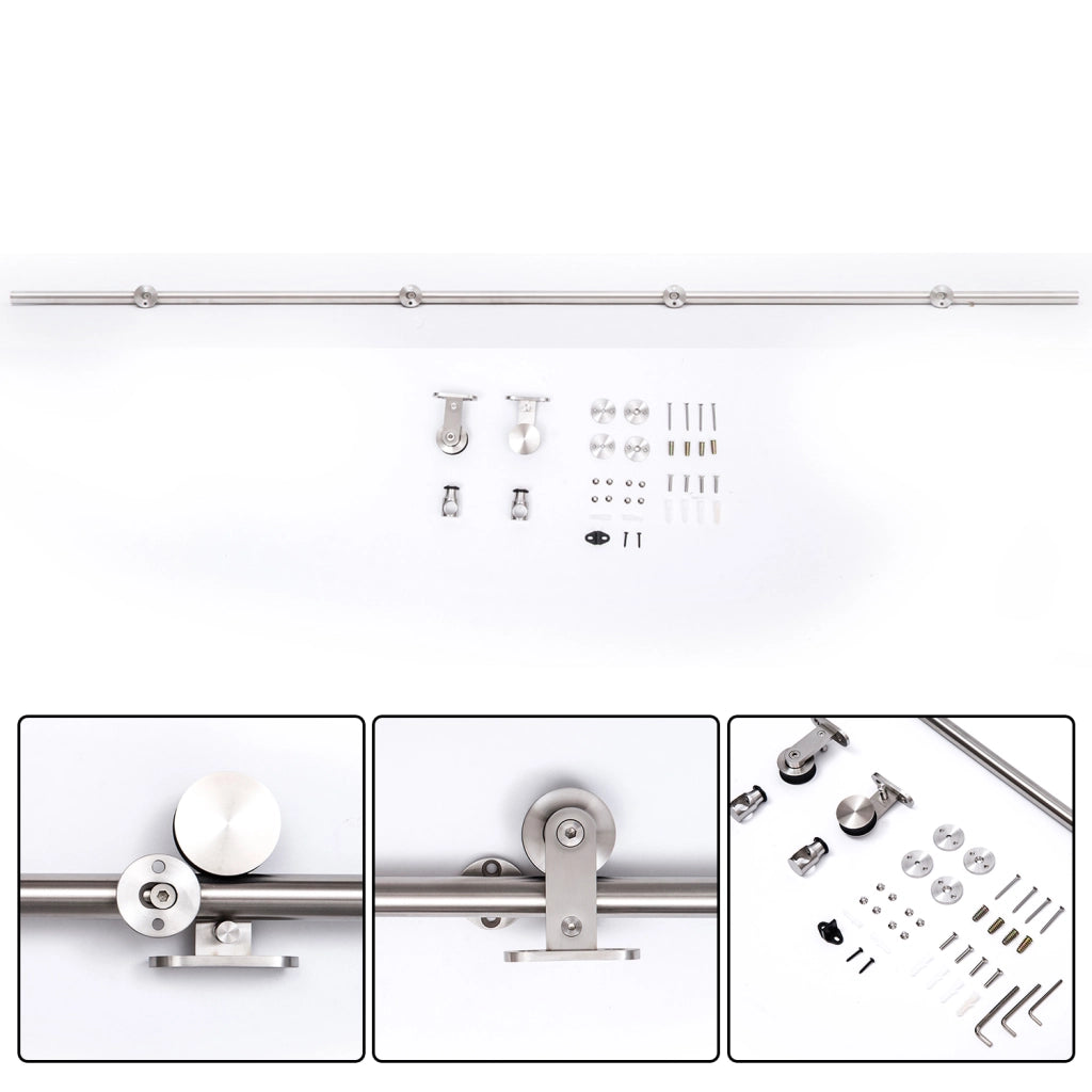 Kit Fissaggi per Porte Scorrevoli ¨C Zephmum ¨C Acciaio Inox 2,5x200 cm Argento