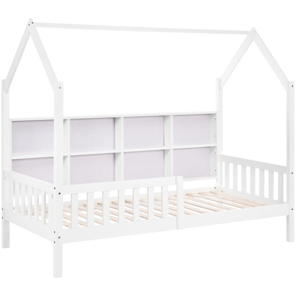 Letto Casetta Bambini con Cassetti e Libreria ¨C Xylo ¨C Bianco 90x200