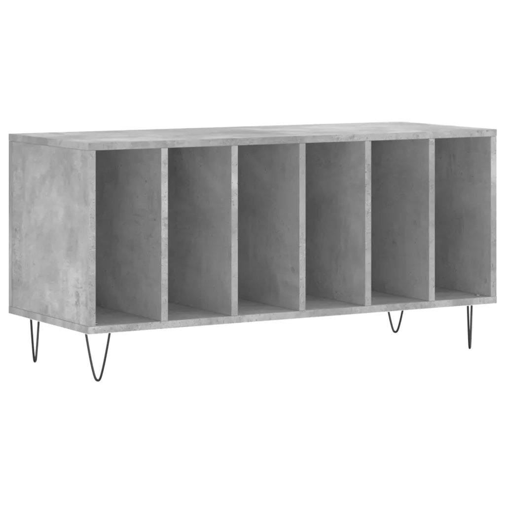 Mobile Porta Dischi Grigio Cemento 100x38x48 Legno Multistrato 831752