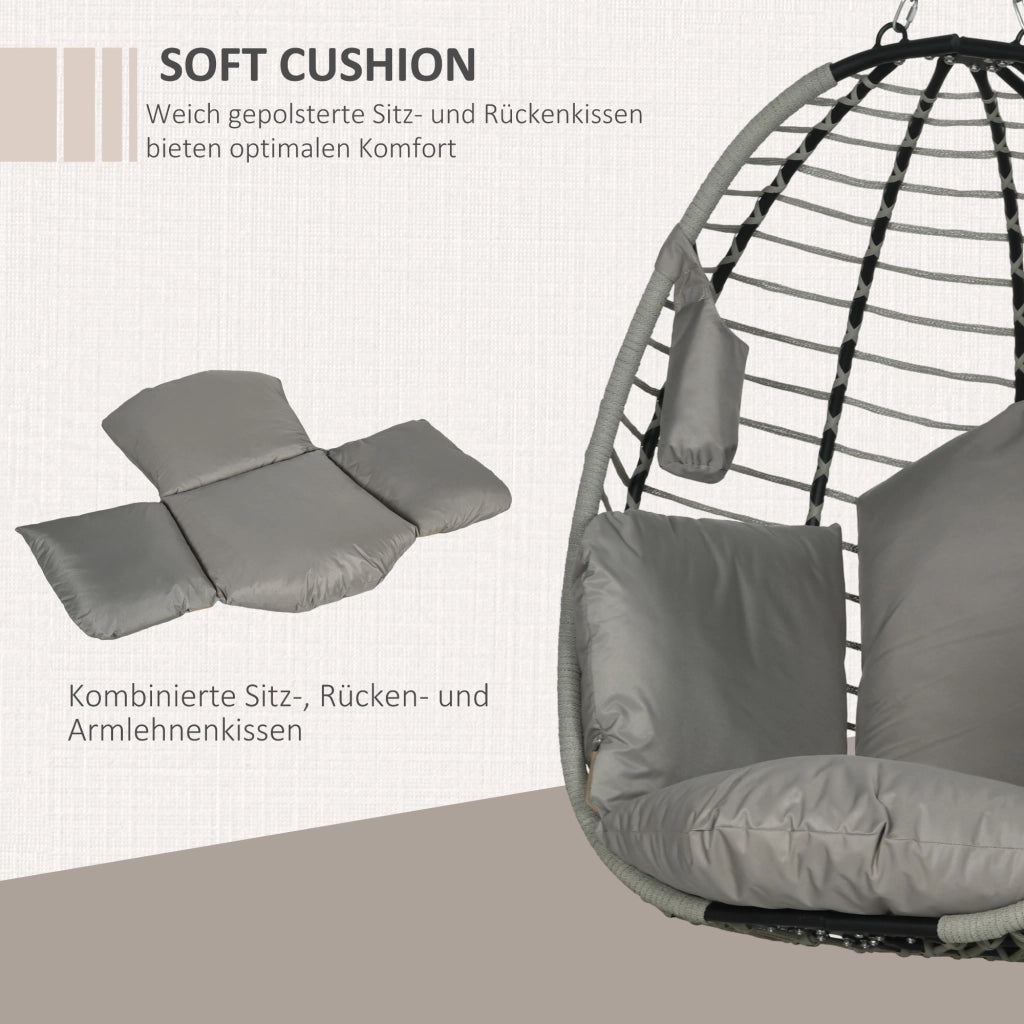 Poltrona a dondolo con cuscini ¨C Minimal ¨C Grigio, tessuto, metallo