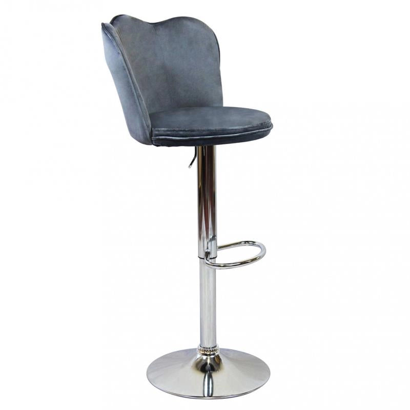 ERIC SGABELLO IN METALLO CON SEDUTA IN VELLUTO DI COLORE GRIGIO 51X49X101H CM OKX