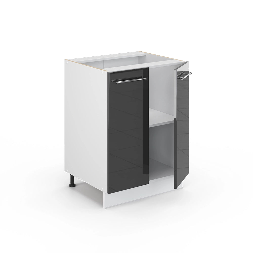 Mobiletto base cucina Fame-Line Antracite lucido/Bianco 60 cm, PL Antracite Vicco