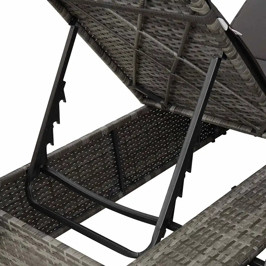 Lettino da sole doppio Grigio 205 x 129 x 200 cm polyrattan 3376129