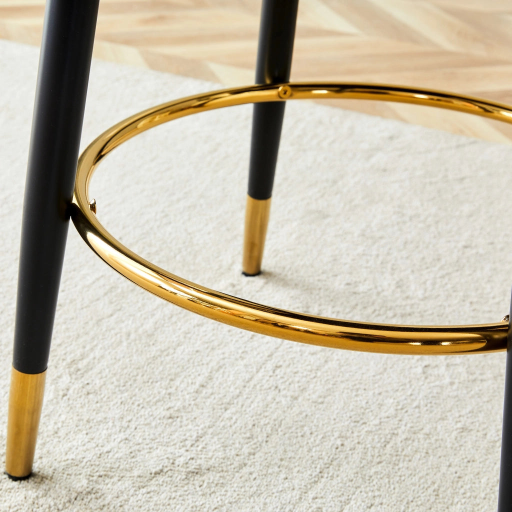 Sgabello da bar girevole a 360° con schienale traforato e seduta ergonomica in PU - grigio scuro e bianco