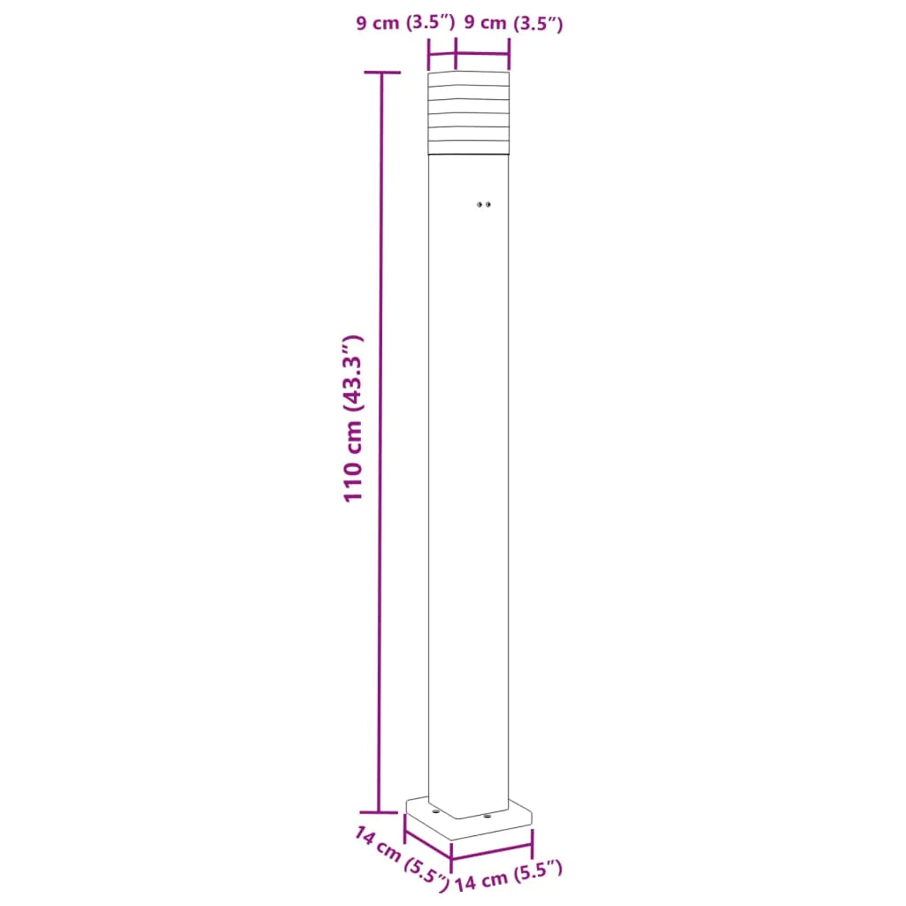 Lampada da terra per esterni con portalampada in alluminio nero da 110 cm 02_0042528