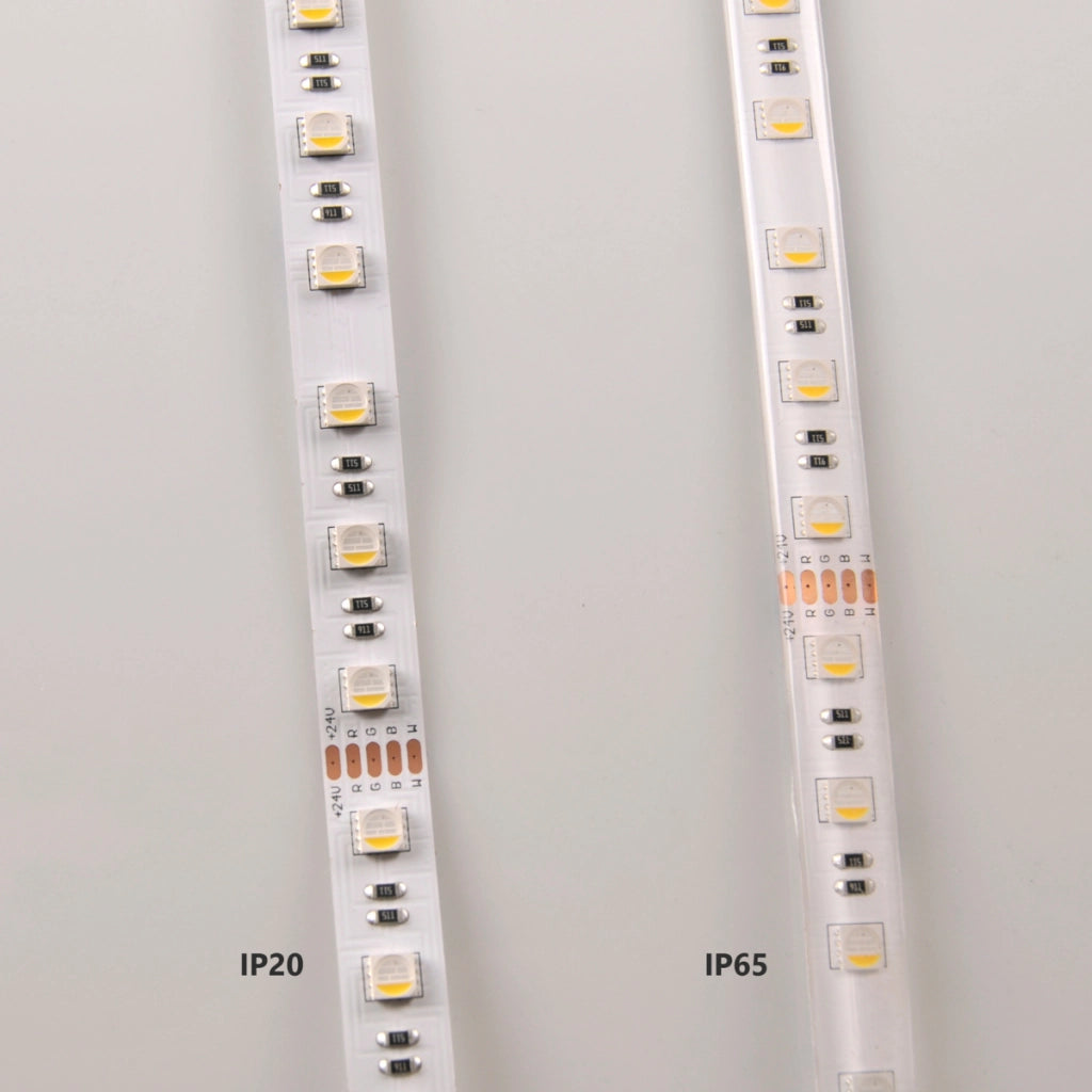 Kit striscia LED 5m 24V RGB+4000K IP65 Polux telecomando RF