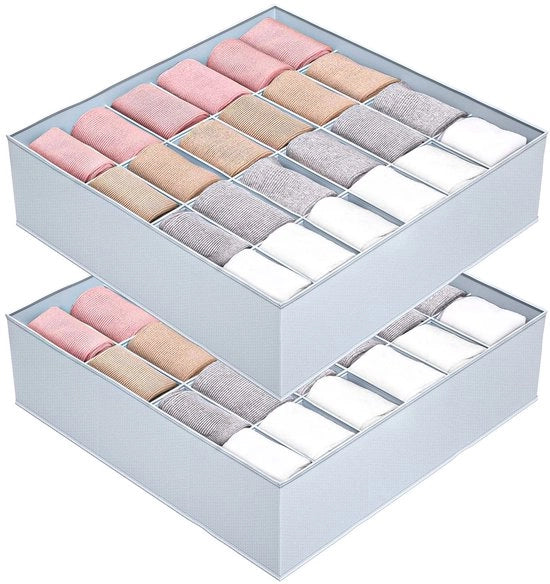 Set di archiviazione 2 pezzi per calze e intimo, organizzatore a 24 vetrine