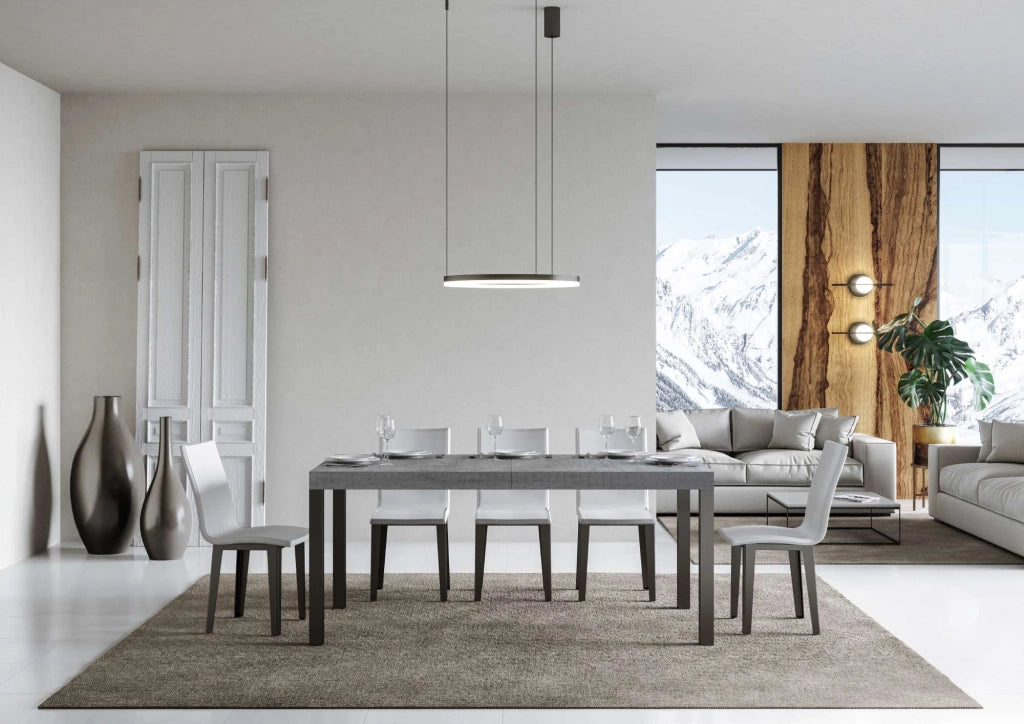 Tavolo allungabile 90x180/440 cm Every Cemento telaio Antracite