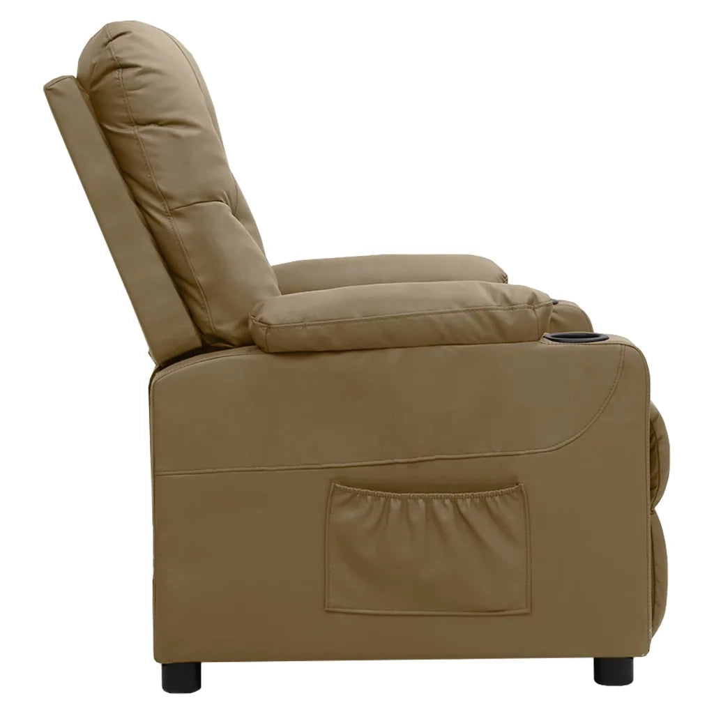 Poltrona Reclinabile Cappuccino in Similpelle 339124
