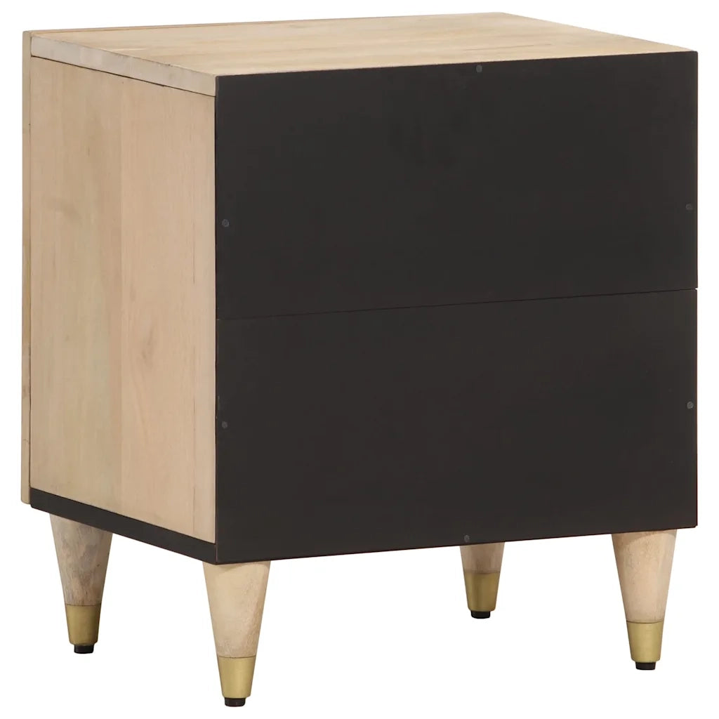 Comodini 2pz-Set di 2 Tavolino da notte 40x33x46 cm in Legno Massello di Mango 522277
