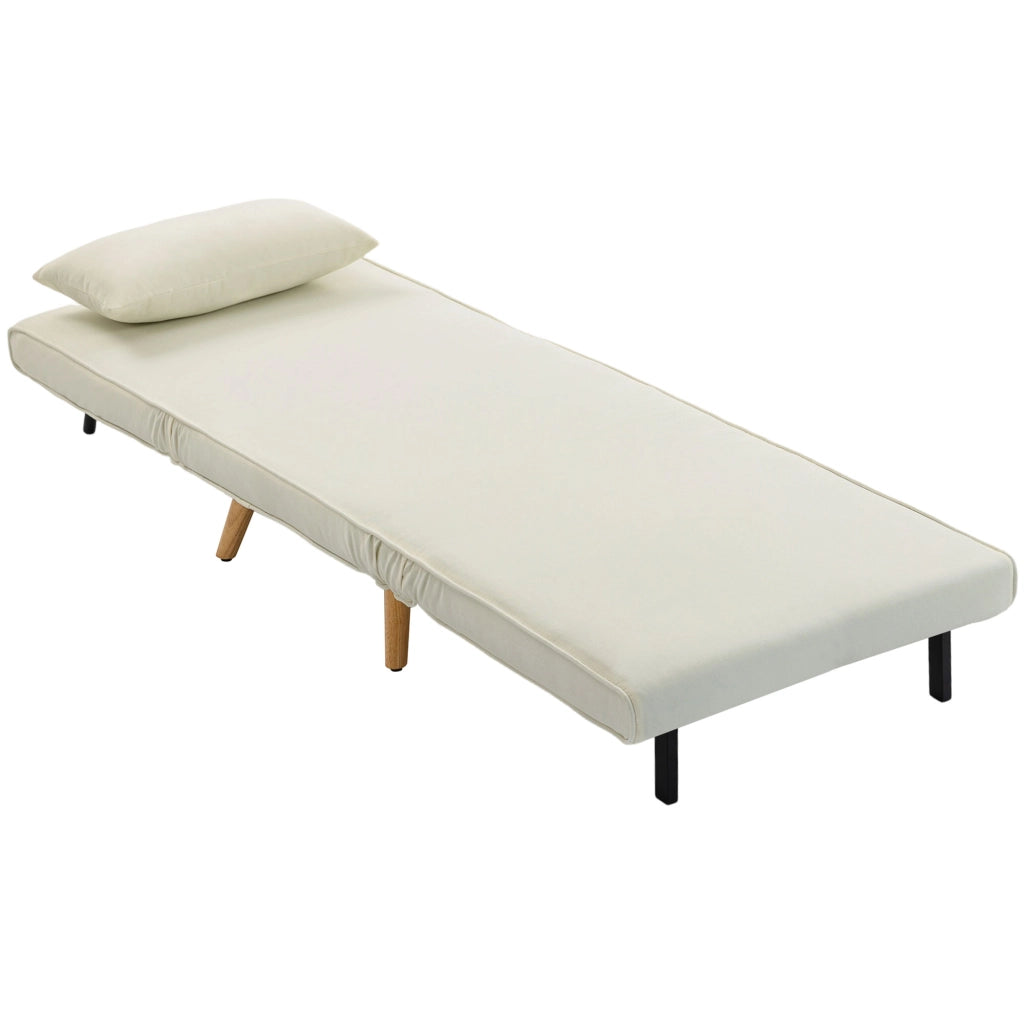 Poltrona letto convertibile 3 in 1 con cuscino ¨C Xylo ¨C tessuto crema schienale 5 posizioni