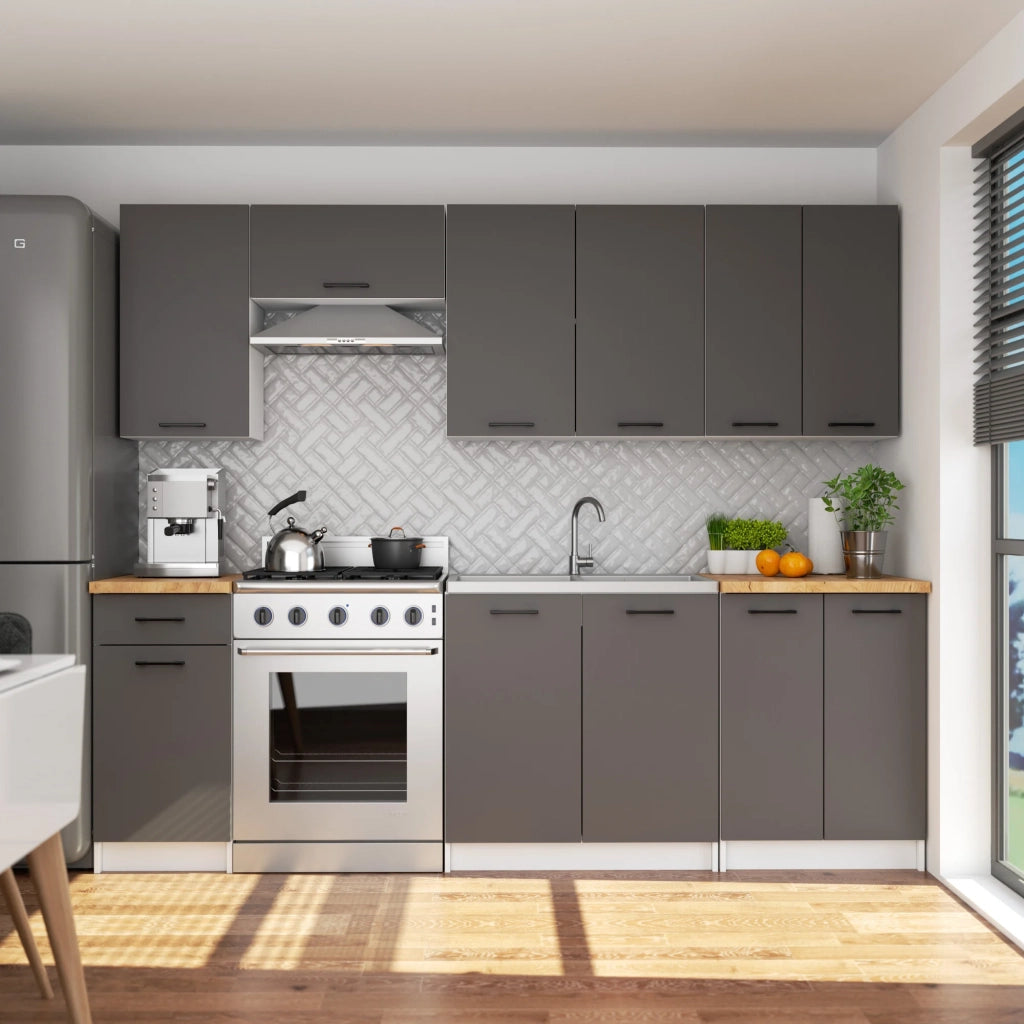 Mobile da cucina pensile sistema AKORD OLIWIA G2 Bianco, Grigio Grafite 60 cm 2 ante 60x30x58 cm