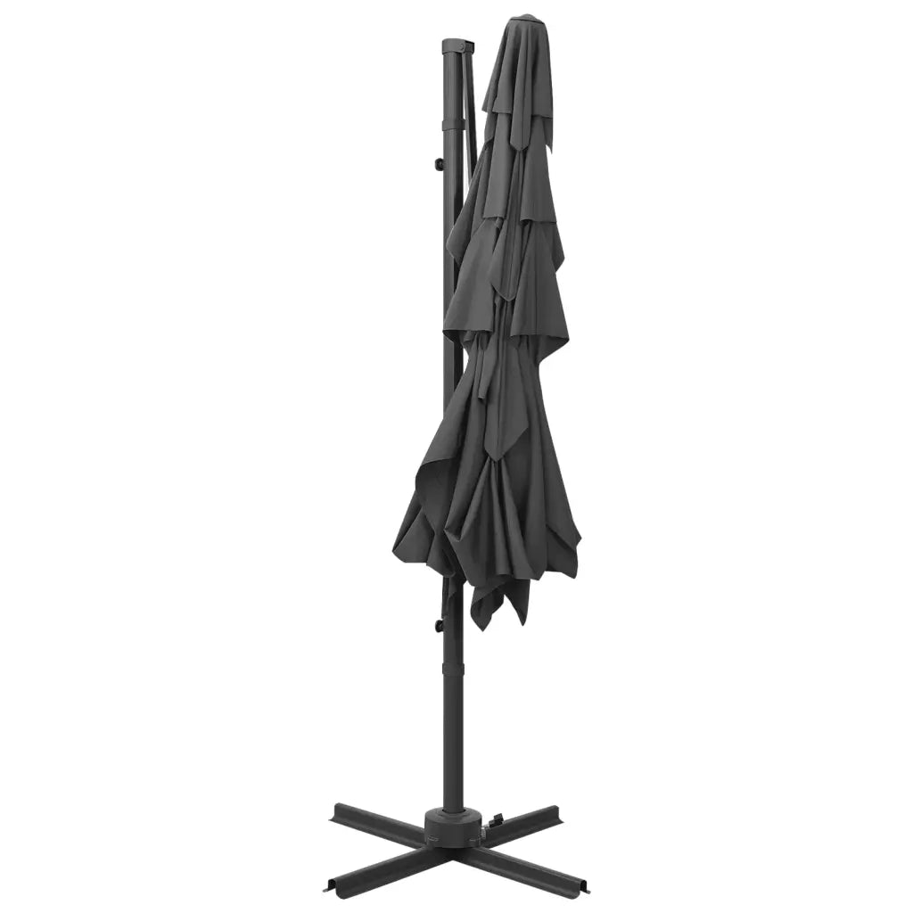 Ombrellone a 4 Livelli Palo in Alluminio 250x250 cm Antracite 313822