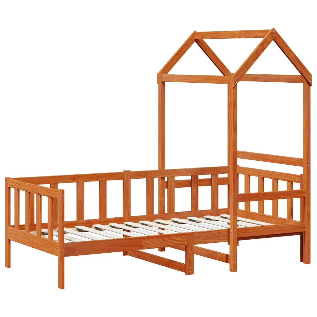 Letto singolo | Letto per adulti | Set di Letto per il Giorno 2 pcs Marrone cerato Pino massello