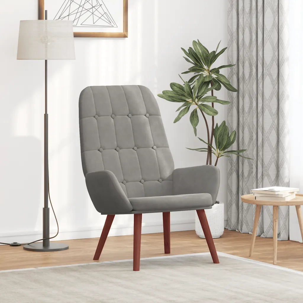 Sedia Relax Grigio Chiaro in Velluto 4102632