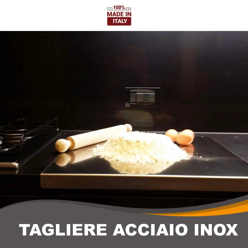 ZOIMANIA - Tagliere Spianatoia - Inox - Cucina - Profondità 60 Dimensione Tagliere: L 80 x P 60 x 3