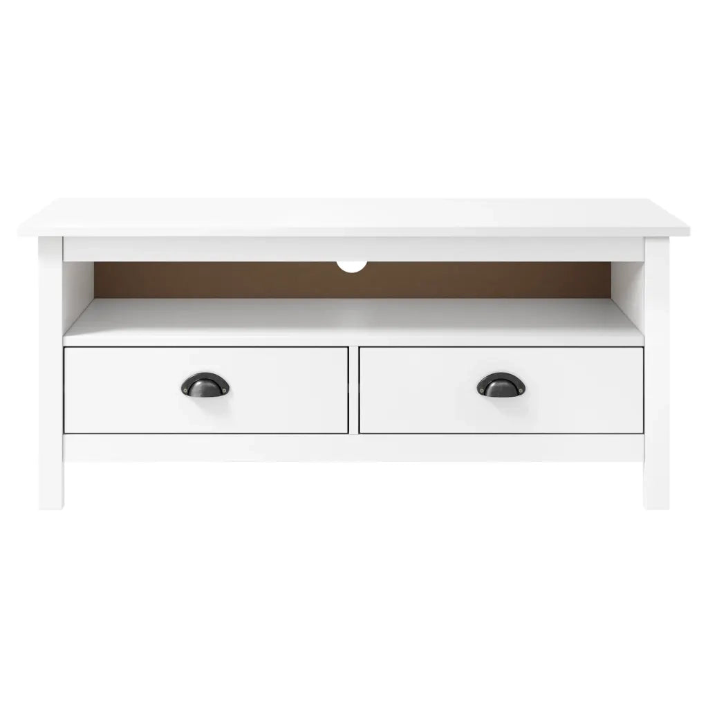 Mobile TV | Armadietto TV | Mobile Porta TV Hill Bianco 110x40x47 cm in Legno di Pino