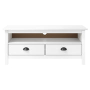 Mobile TV | Armadietto TV | Mobile Porta TV Hill Bianco 110x40x47 cm in Legno di Pino