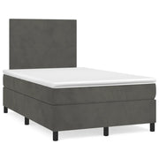 Giroletto a Molle con Materasso Grigio Scuro 120x190 cm Velluto 3269984