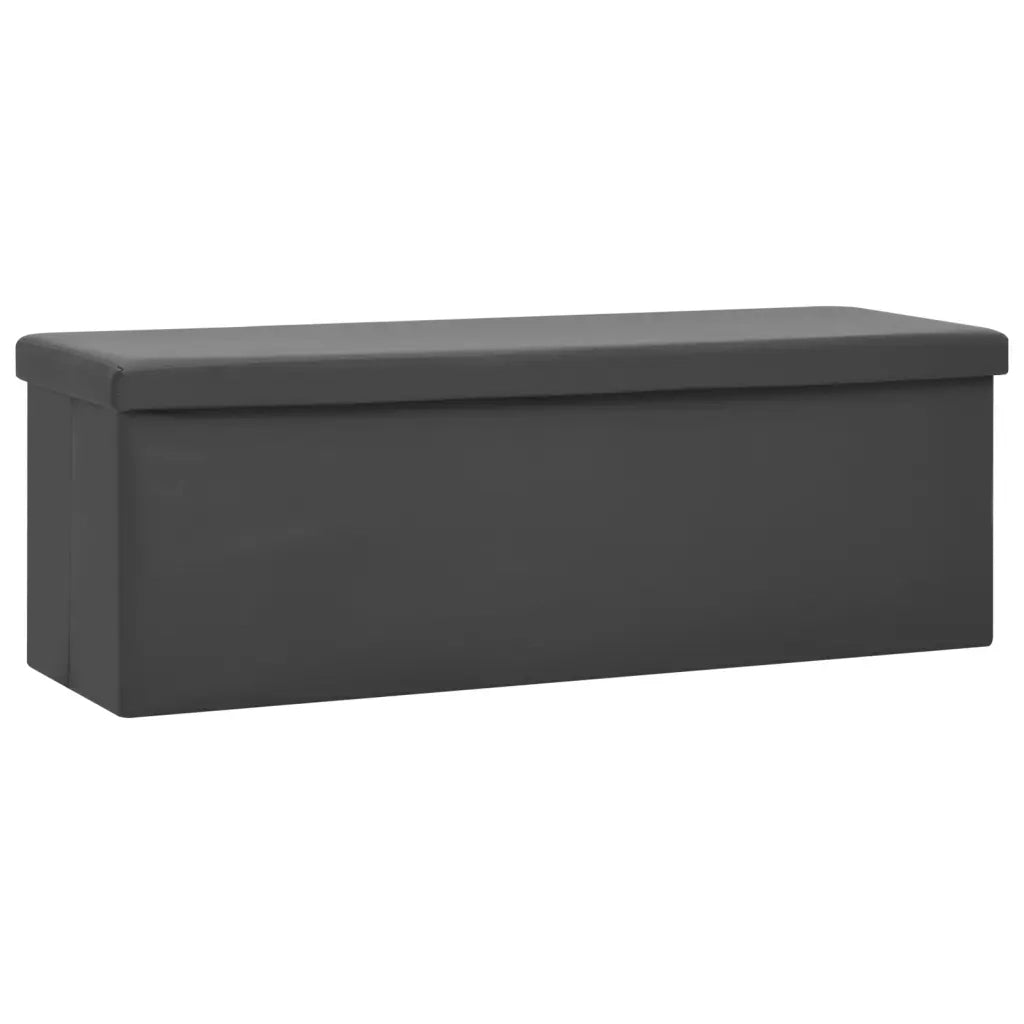 Panca Portaoggetti-Sgabello-Panca con Contenitore Pieghevole Grigia in PVC