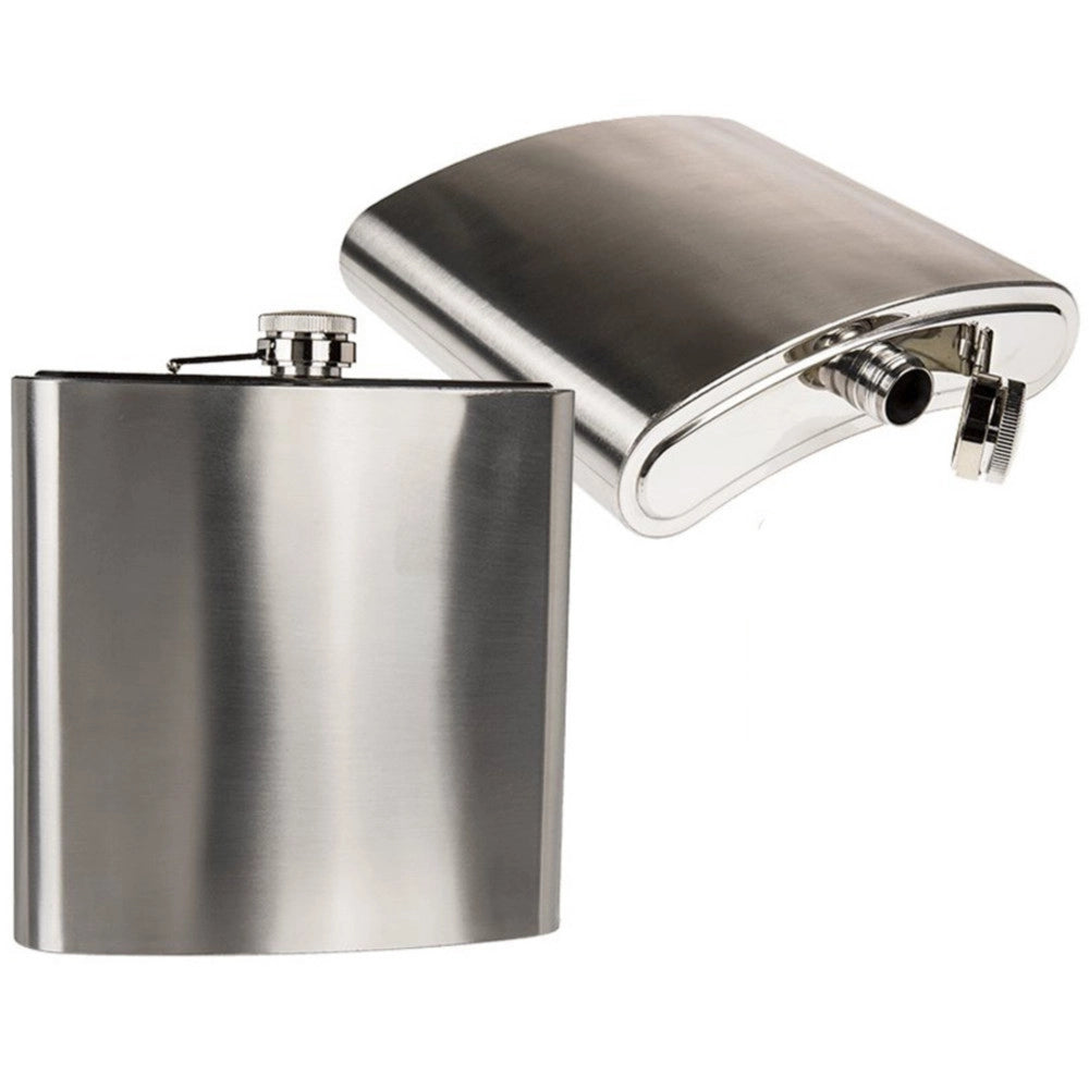 Trade Shop - Fiaschetta Portaliquore In Metallo Xxl Tascabile Capacita' 180ml Altezza 18,5cm -