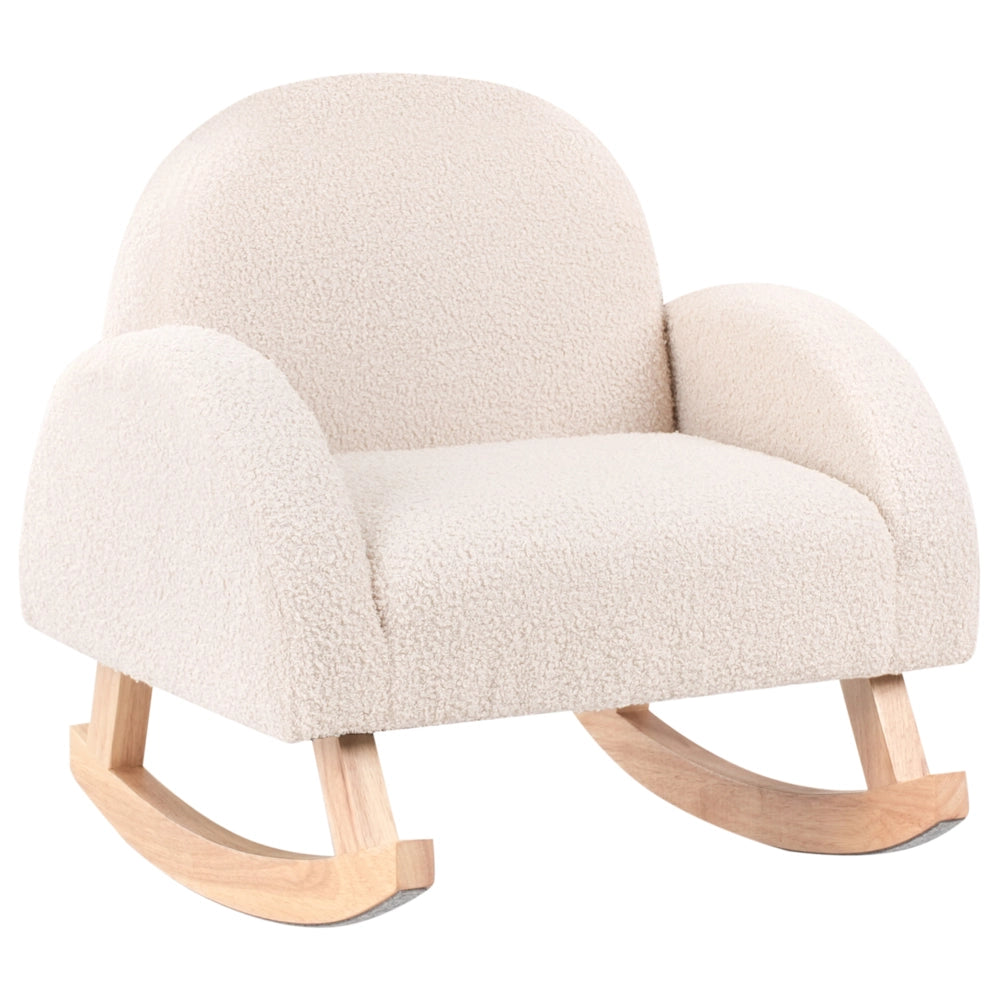 Sedia a dondolo per bambini in legno beige chiaro cameretta