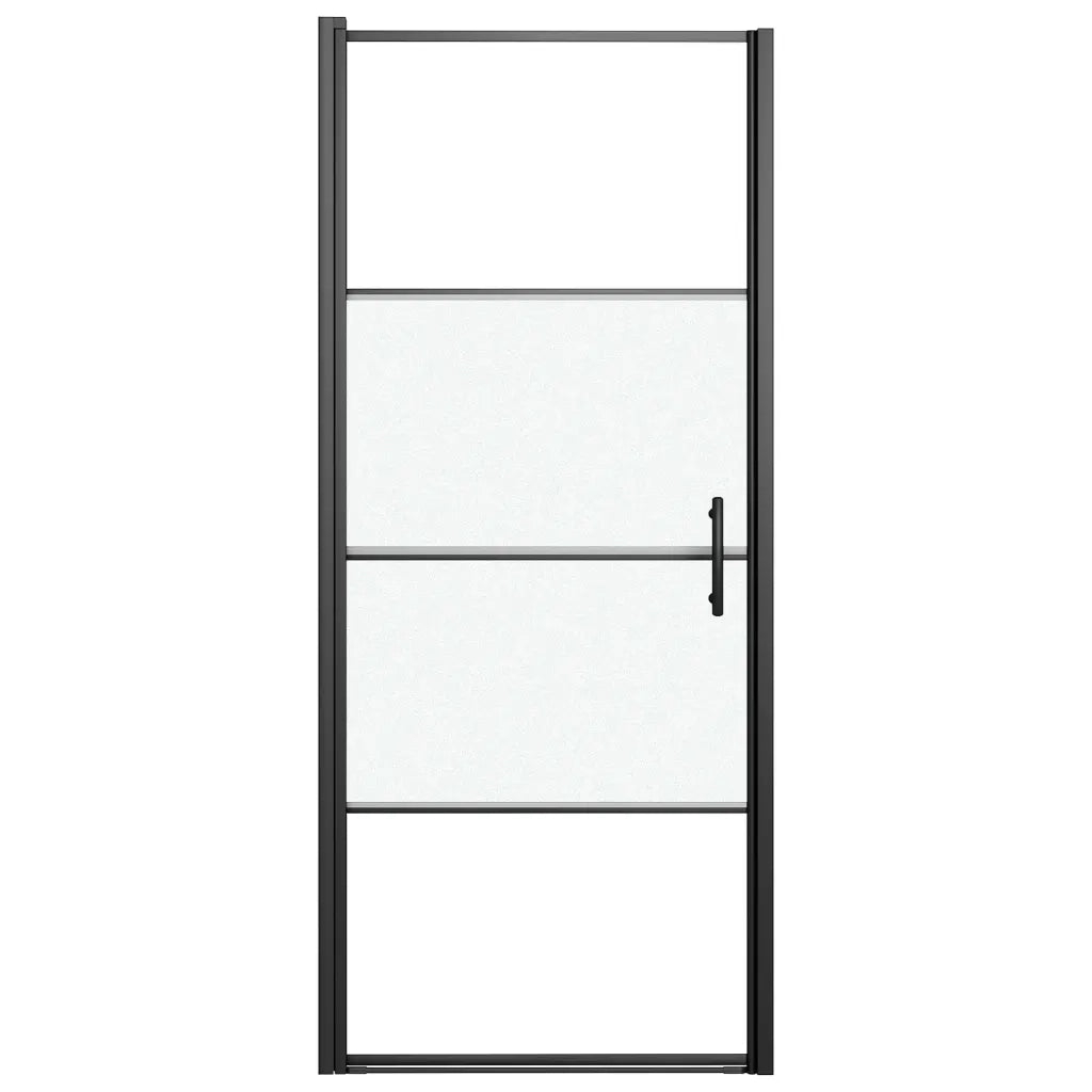 Parete Doccia 91x195 cm Vetro Temperato Semi Smerigliato Nero 151866