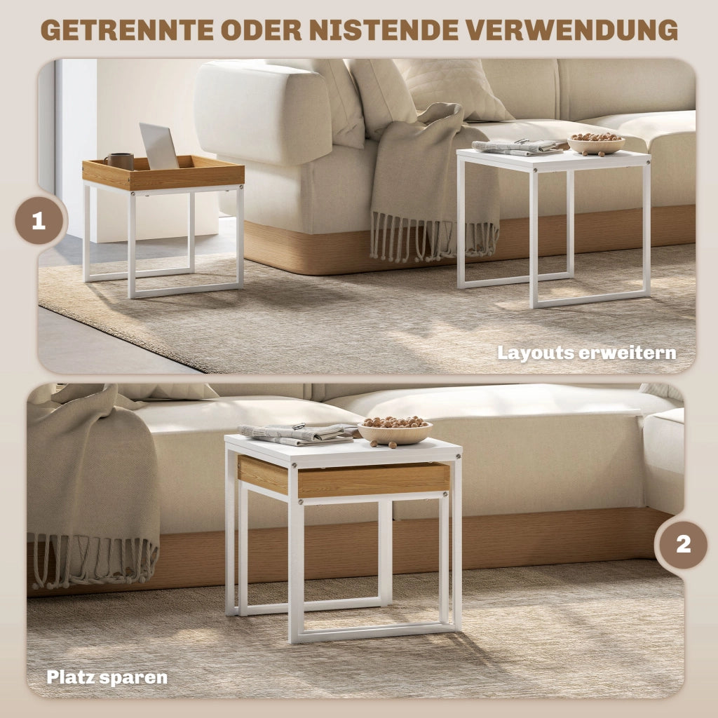 Tavolino da caff¨¨ ¨C Minimal ¨C MDF, metallo, bianco