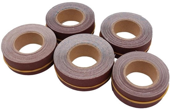 Set di carta abrasiva a rullo 6 metri - Corso 150/240/320/400/600 - Cinque rulli - Tessuto nylon - Liscio fine - 532 gram - Striscia abrasiva