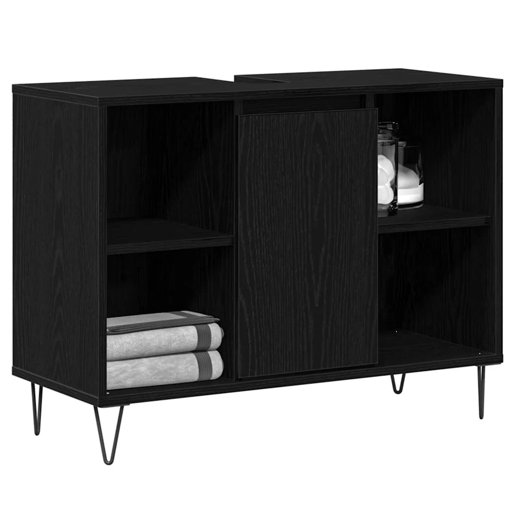 Mobile da Bagno Nero 80 x 33 x 60 cm Legno multistrato 873897