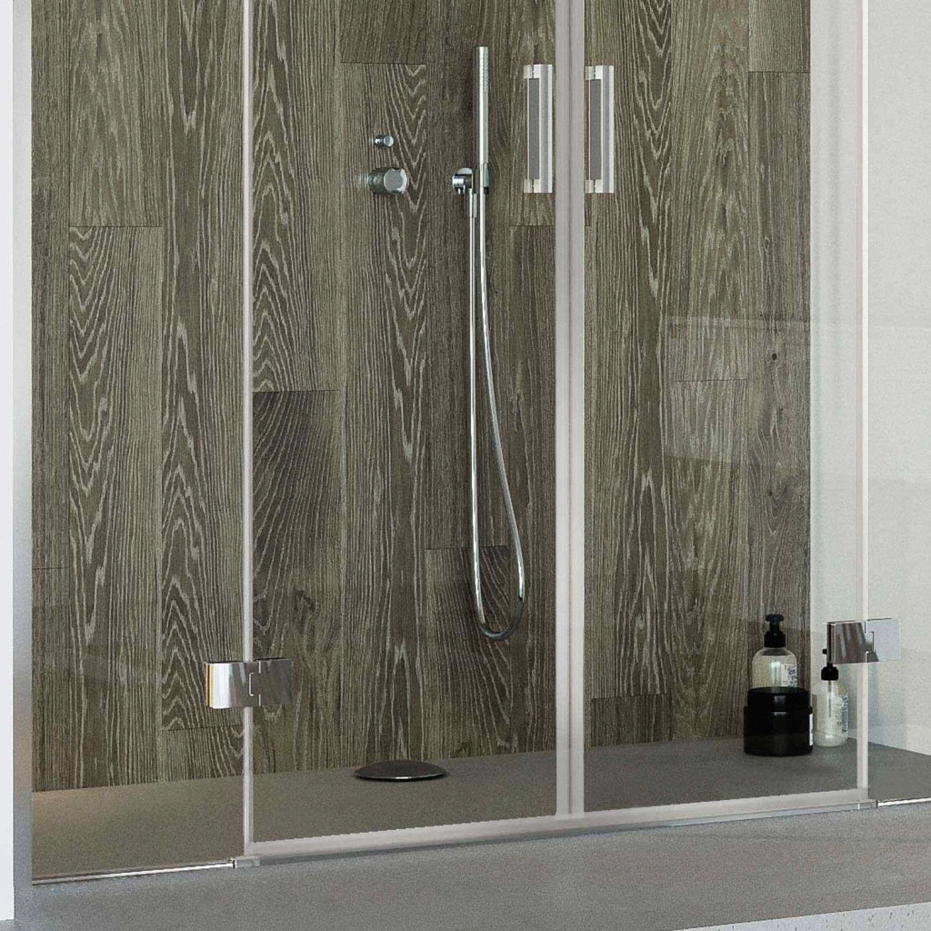 Porta Doccia 190CM H190 Vetro Trasparente con Easy-Clean mod. Flip Anta + Anta