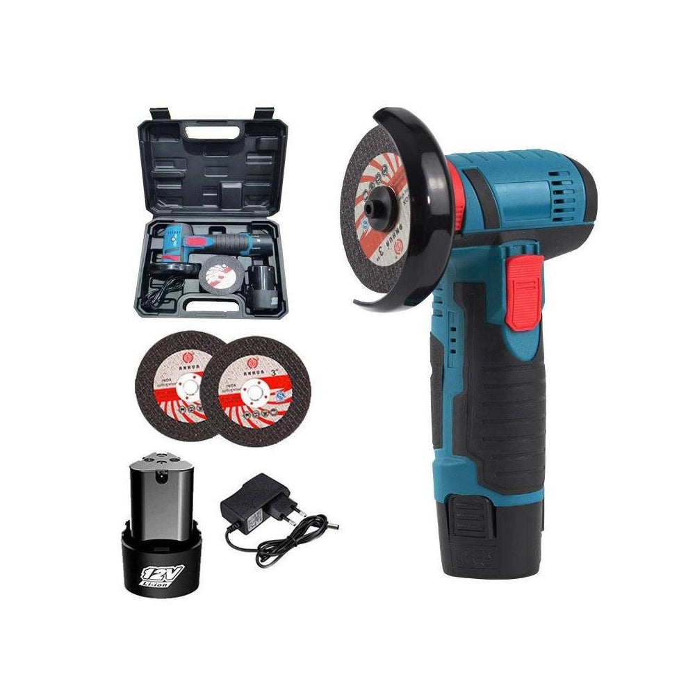 Trade Shop - Mini Flex Smerigliatrice A Batteria Litio 12v 1.5ah Disco 76mm Portatile Pratico -