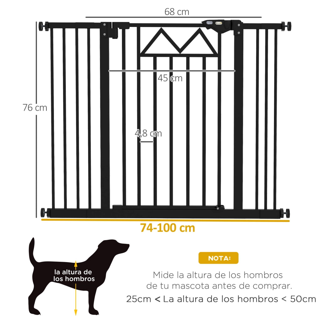 Cancello per Cani ¨C Minimal ¨C Nero 74-100x76 cm