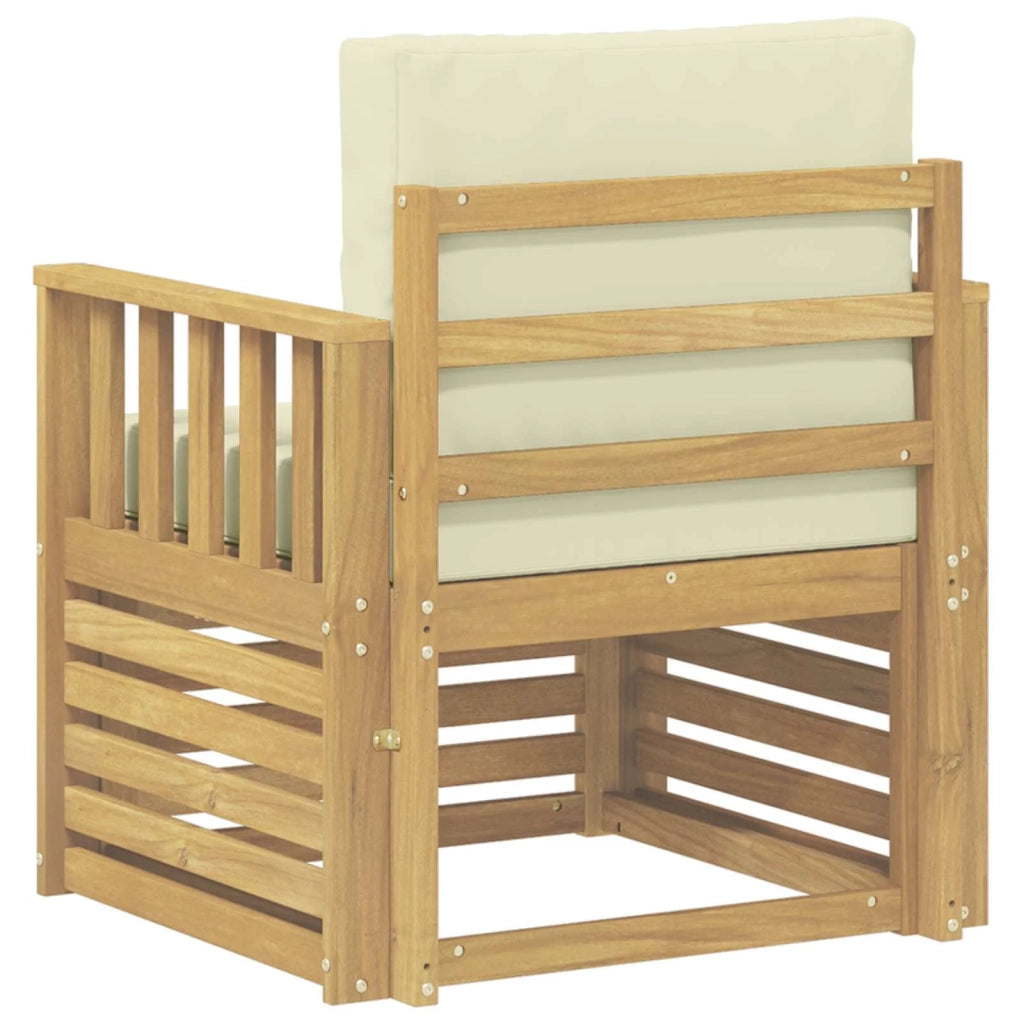 2 Pezzo Set di divani da esterno-Sofa da giardino Poliestere Bianco e Crema 736015