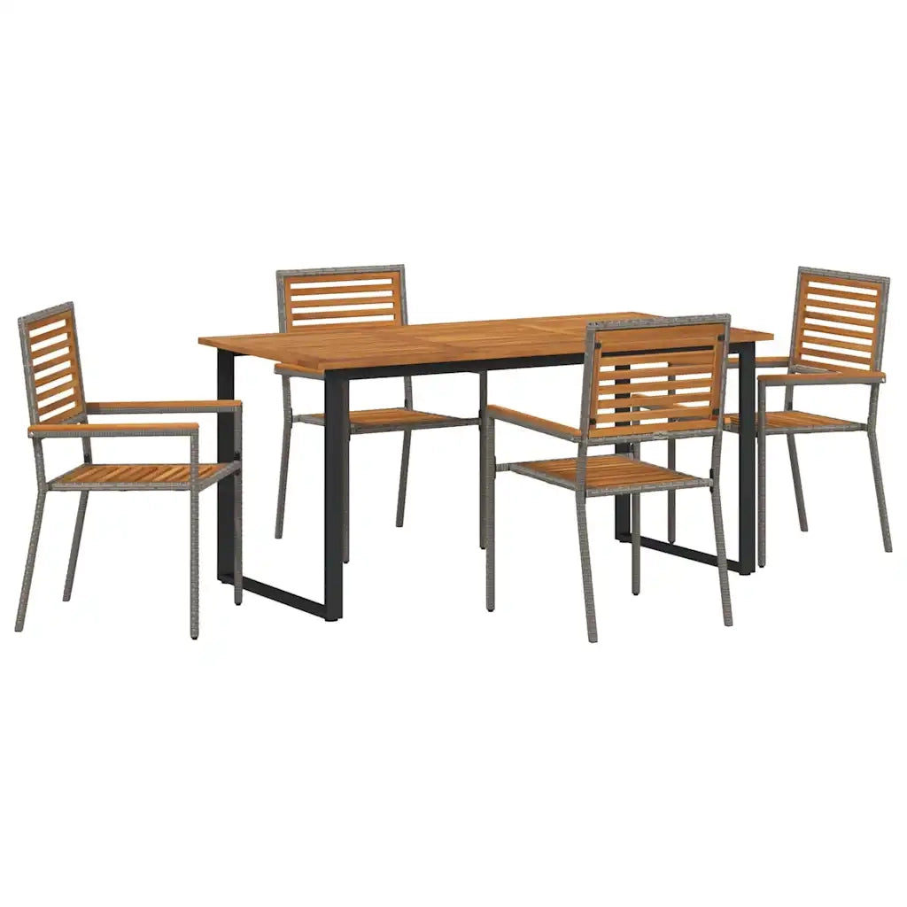 Set da Pranzo per Giardino 5 pcs Grigio 3365458