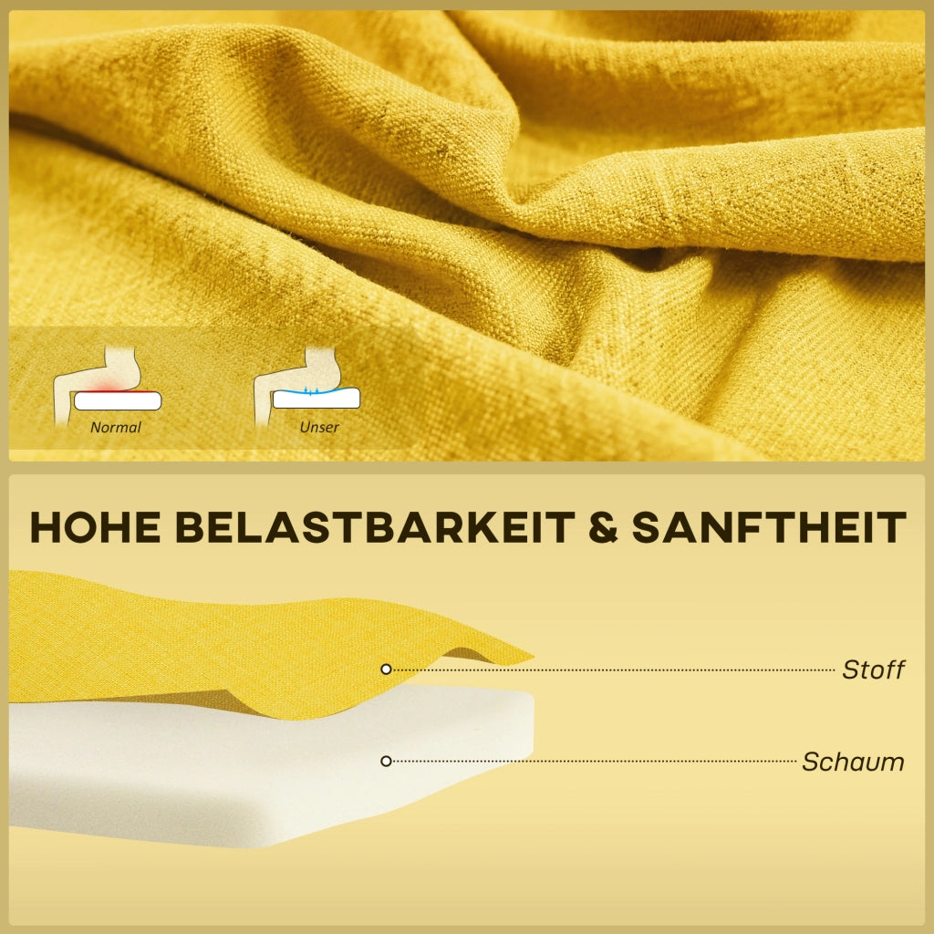 Divano 2 posti imbottito ¨C Minimal ¨C Tessuto antimacchia giallo 117x56.5x77