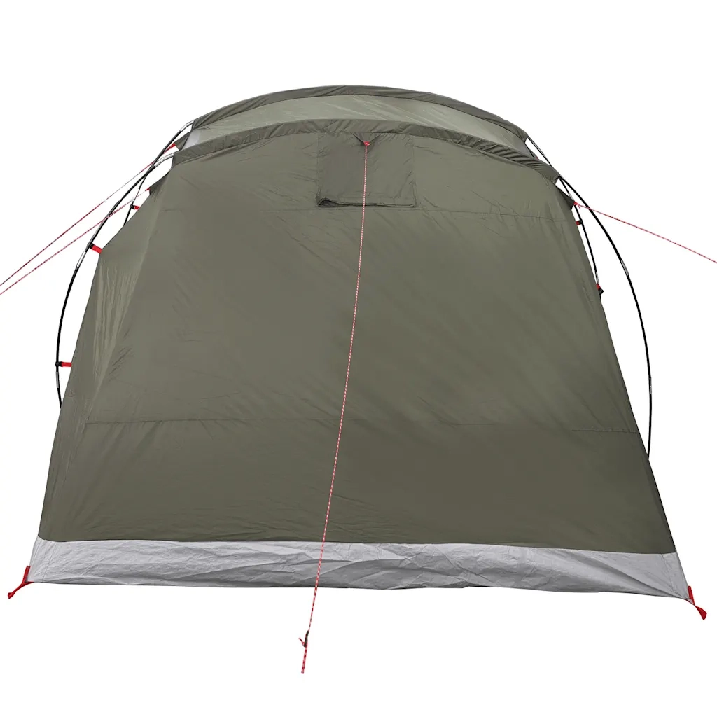 Tenda Familiare a Tunnel per 6 Persone-Tenda da campeggio Verde Oliva Impermeabile 230029