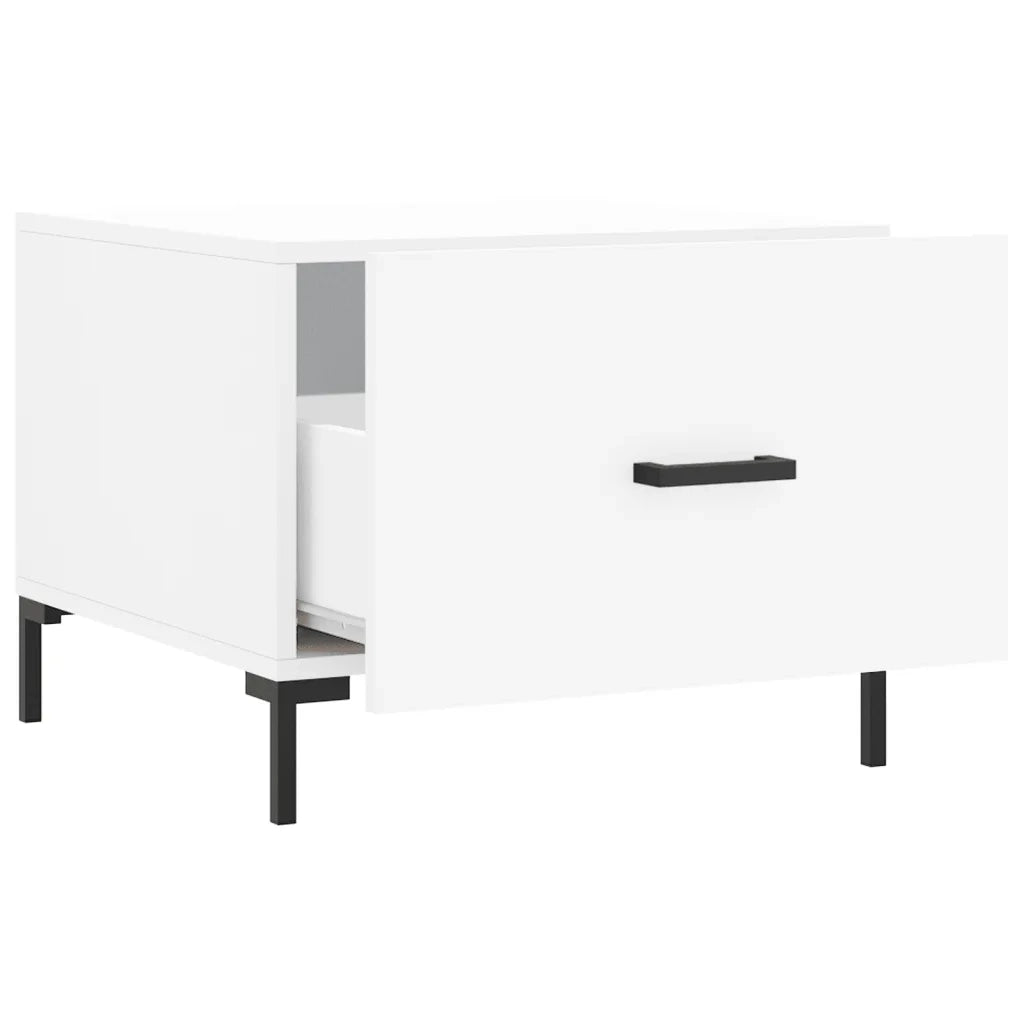 Tavolini da Salotto 2 pz Bianchi 50x50x40 cm Legno Multistrato 829397