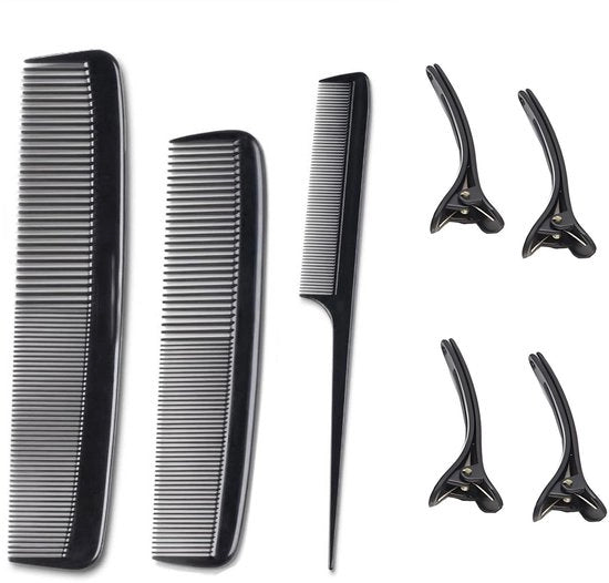 Set di Kamme per Capelli 3 Pezzi - Kamme per Capelli Antistatiche - Kamme a Denti Fini - Kamme Precisi per Parrucchieri - Set di Spilloni per Capelli - Materiale PVC Resistente al Tempo