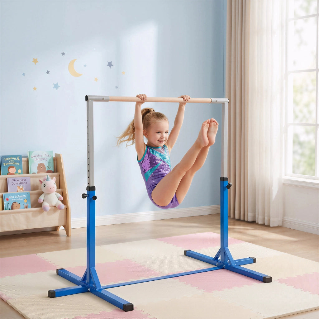 Sbarra per Ginnastica Regolabile in Altezza ¨C Minimal ¨C Blu 92-150 cm