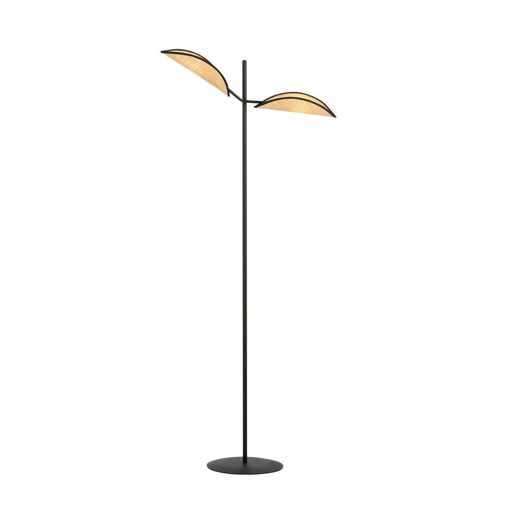 Piantana Moderno Eridano Acciaio Nero Marrone 2 Luci E14 Ip20