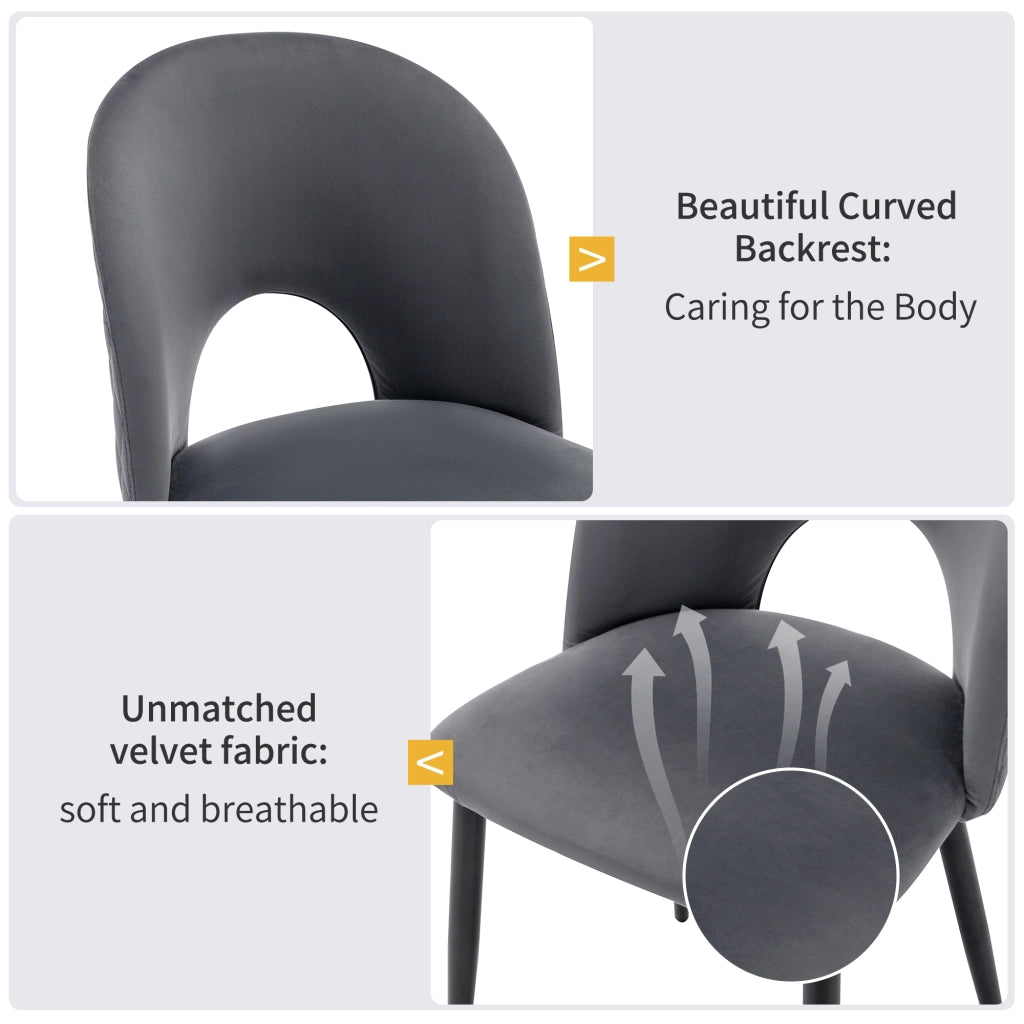 Sedia da pranzo (2 pezzi), sedia di design imbottita con schienale, seduta in velluto, struttura in metallo, piedini regolabili, motivo a rombi sullo