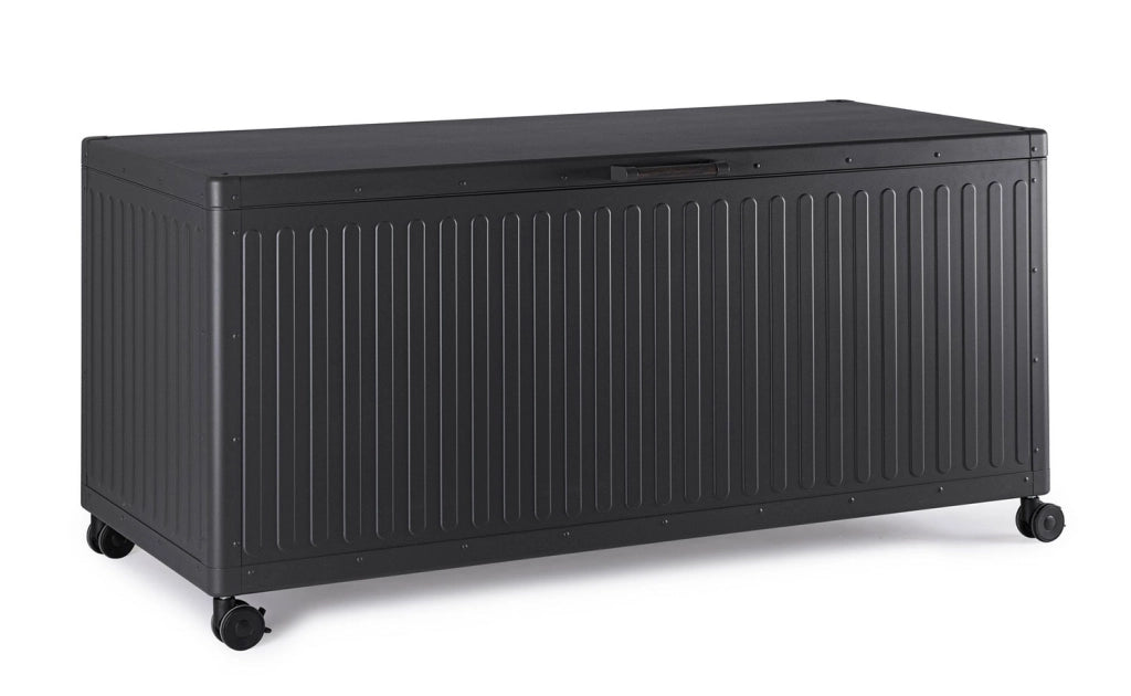Baule Contenitore da Esterno 164,8x72x70h cm Apertura Facile e Ruote in Alluminio Ocean M Antracite