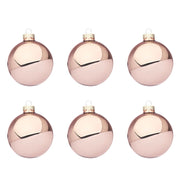 Palline di Natale in Vetro Rosa Lucido Addobbi Albero Diametro: 80 mm