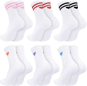 Sokke per donna - 6 paia - Disegno a cuore - Calzature sportive - Tennis/Sport - EU 38-42 - Colori freschi
